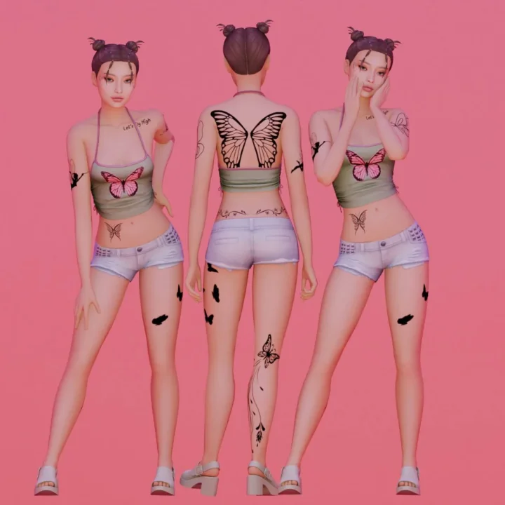 Butterflies Tattoo Set
