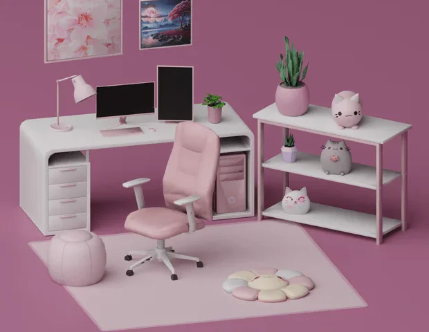 Cheeky Pink Workstation Set