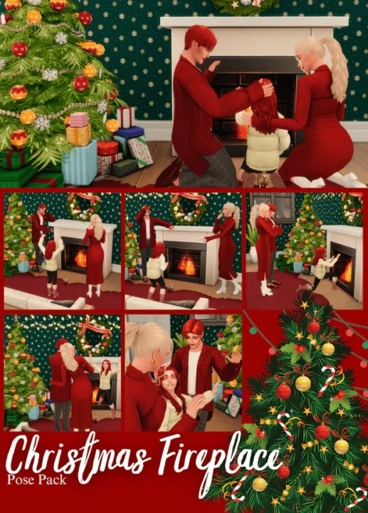 Christmas Fireplace Pose Pack