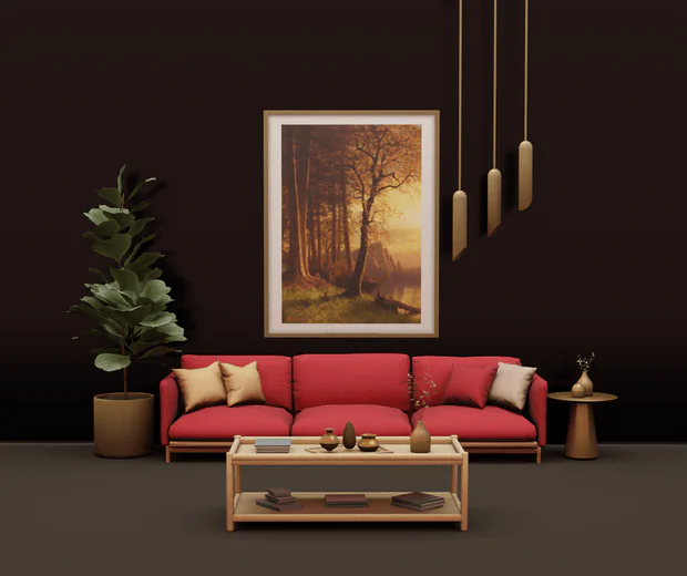 Crimson Gold Living Set