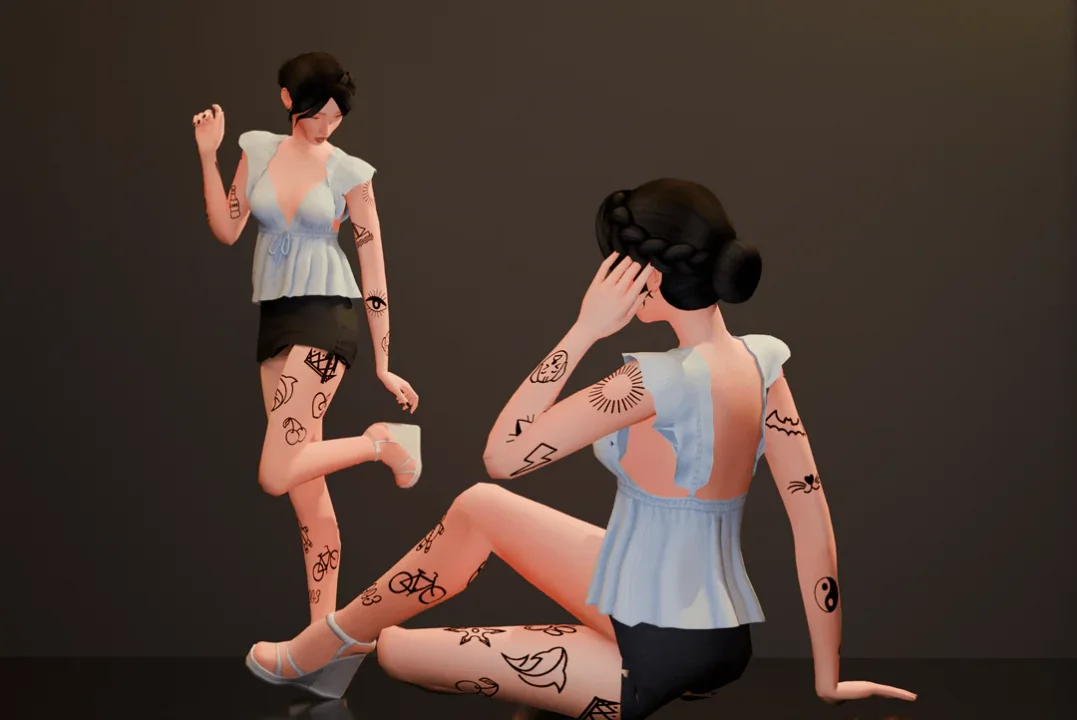 Doodle Darling Tattoo Set