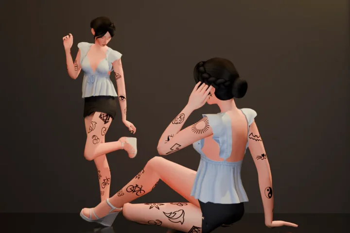Doodle Darling Tattoo Set