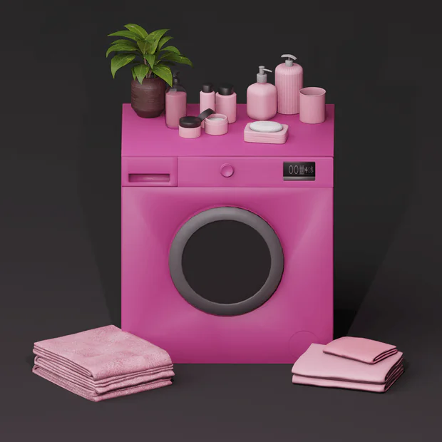 Pink Themed Washing Machine