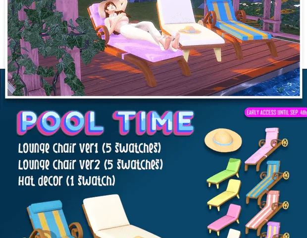 Pool Time Lounger CC by SNOOTYSIMS