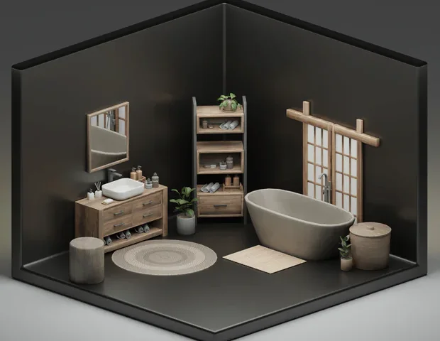 Wooden Bath Set