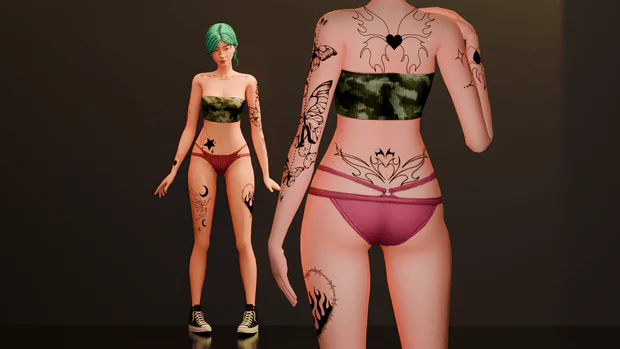 Y2K Aesthetics Tattoo Set