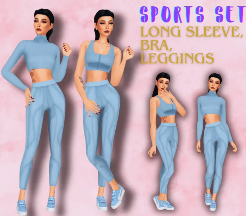 SPORTS SET BRA - LEGGINGS - LONG SLEEVE TOP