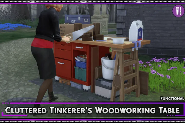 Cluttered Tinkerer's Woodworking Table