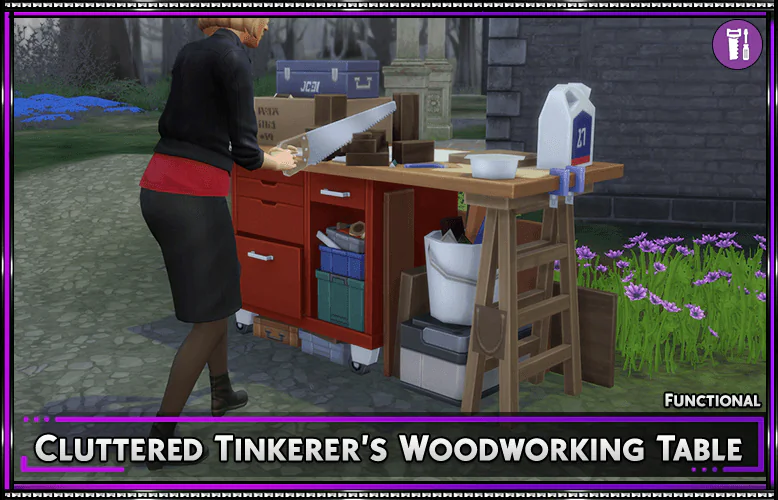 Cluttered Tinkerer's Woodworking Table
