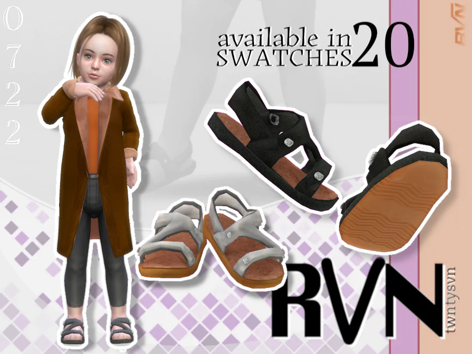 Toddlers Plain Z style Flat Sandals