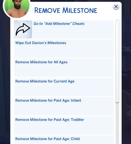 Milestone Cheats: Add / Remove Milestones + special cheats