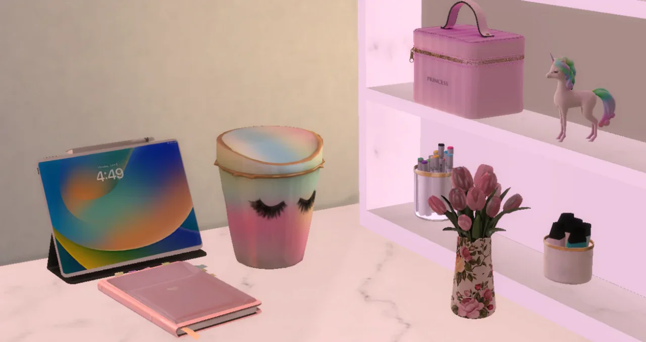 Pastel desk trash can