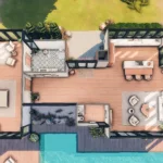 A-Frame with a pool