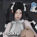 LIN-DIAN Double gourd ponytail and bow headpiece