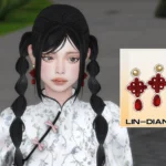 LIN-DIAN Chinese Knot Pearl Gemstone Earrings