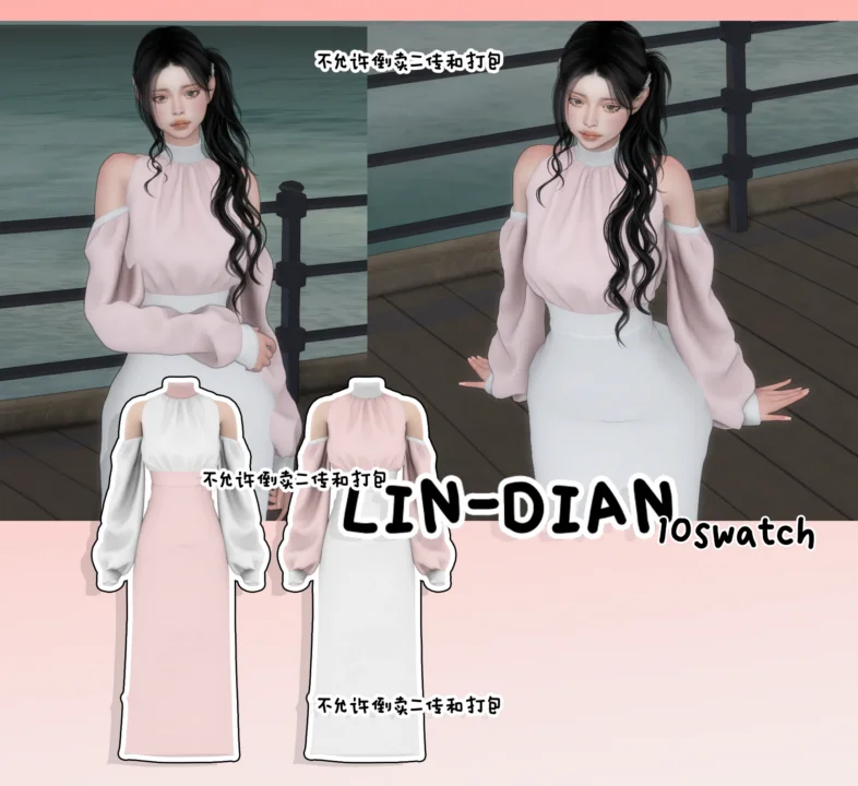 LIN-DIAN women's off shoulder long dress