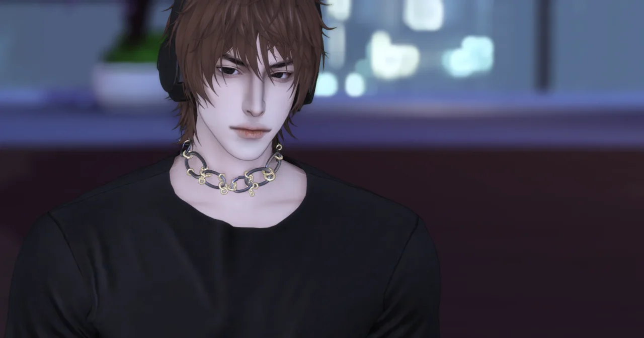 LIN-DIAN Men's Metal Ring Necklace