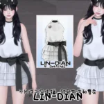 LIN-DIAN Sleeveless multi-layered skirt for women