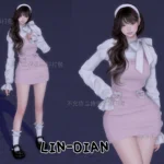 LIN-DIAN Two piece puff sleeve women's suit