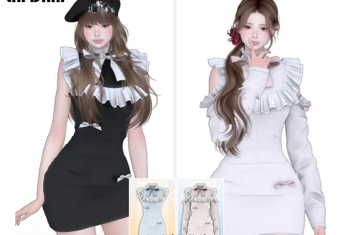 LIN-DIAN Off-shoulder ruffle dress