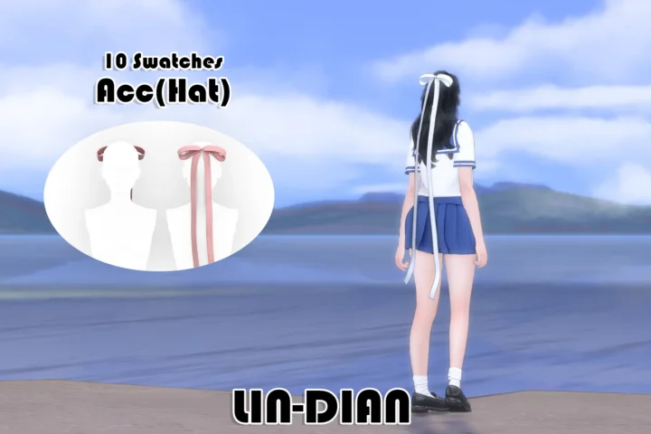 LIN-DIAN Bow long ribbon headdress