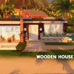 Wooden house with pool