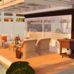 Wooden house with pool