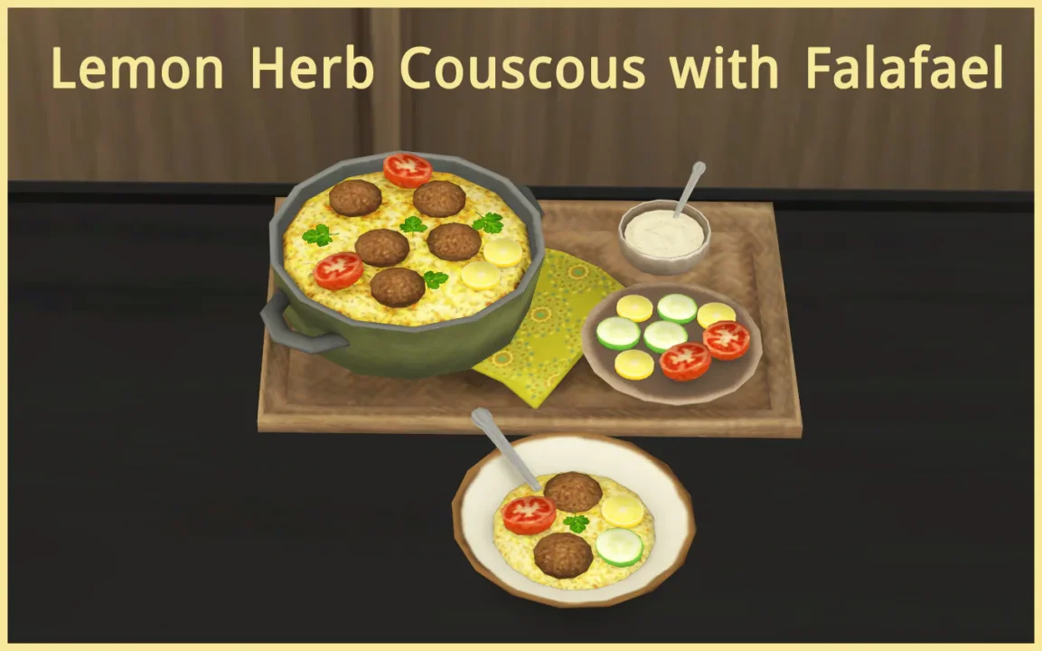 Lemon Herb Couscous with Falafael