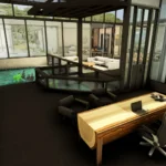 Luxury modern house with aquarium