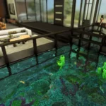 Luxury modern house with aquarium