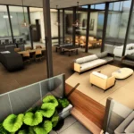 Luxury modern house with aquarium