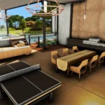 Luxury modern house with aquarium