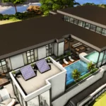 Luxury modern house with aquarium