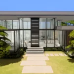 Luxury modern house with aquarium