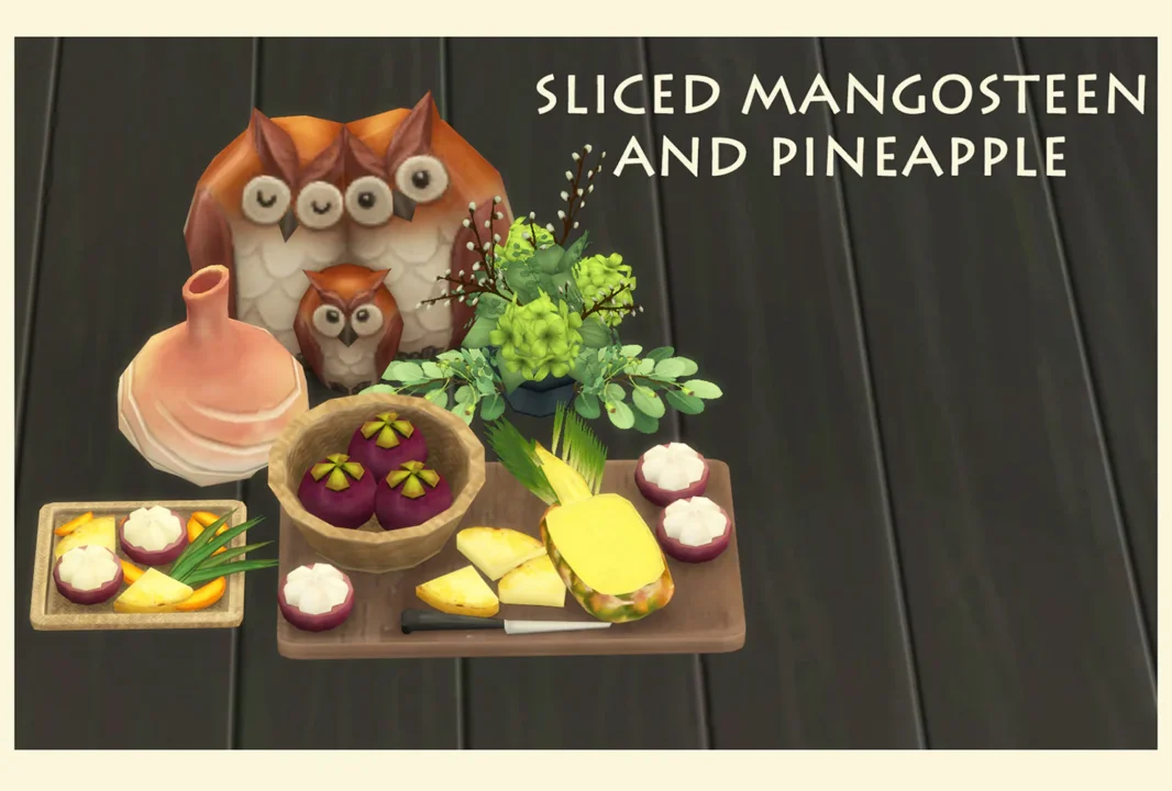 Sliced Pineapple And Mangosteen