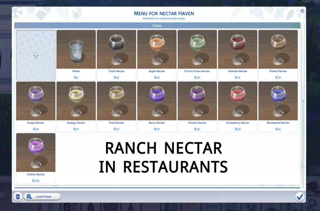 Ranch Nectar in Restaurant Menu Fix