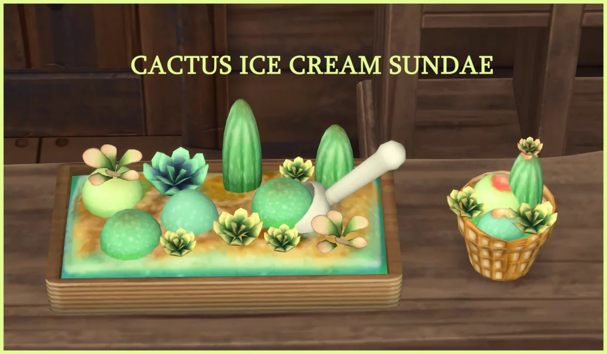 Cactus Ice Cream Sundae