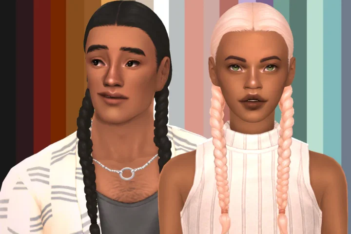 Tight Braids (Lucky Palette Recolor - Base Game)