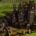 Haunted Mansion with Cemetery and Swamp