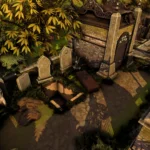 Haunted Mansion with Cemetery and Swamp