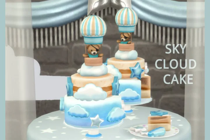 Sky Blue Birthday Cake