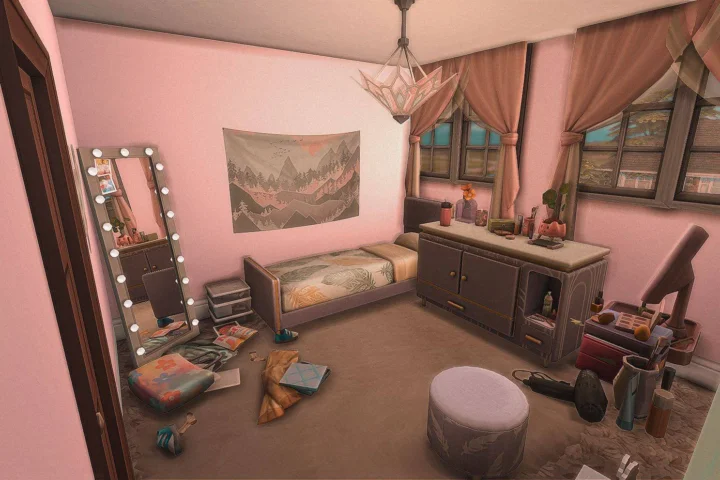Cute Lilac And Pink Girls Bedroom NO CC