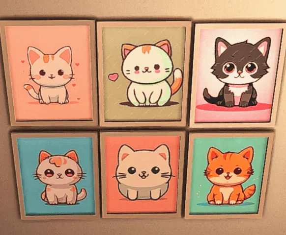 Framed Kawaii Kitty's