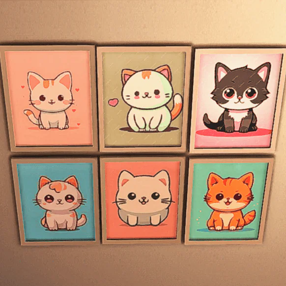 Framed Kawaii Kitty's