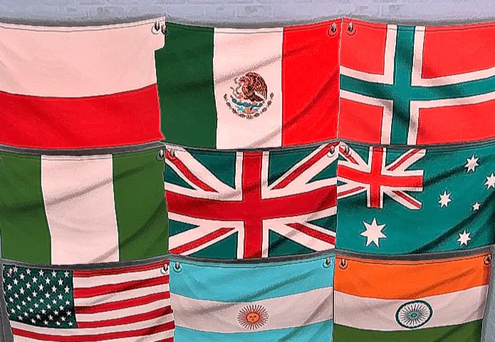 Around the World Flags
