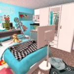 Dreamy Blue Kawaii Gamer Teen Bedroom