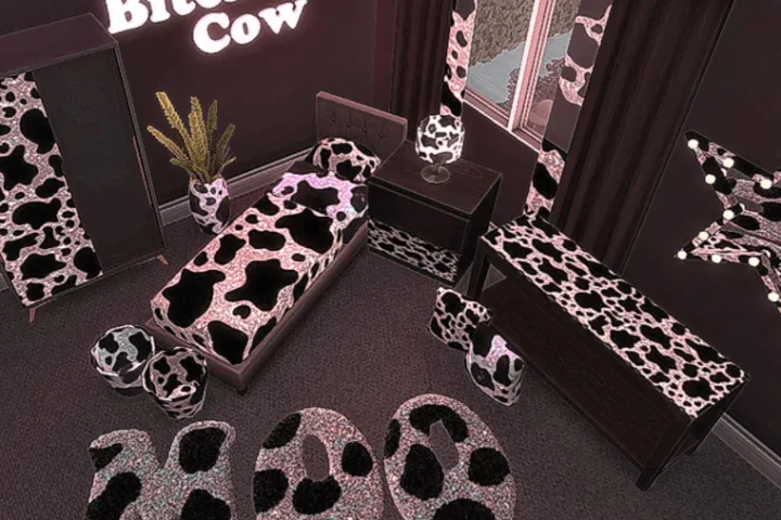 Glitter Cow Bedroom Set