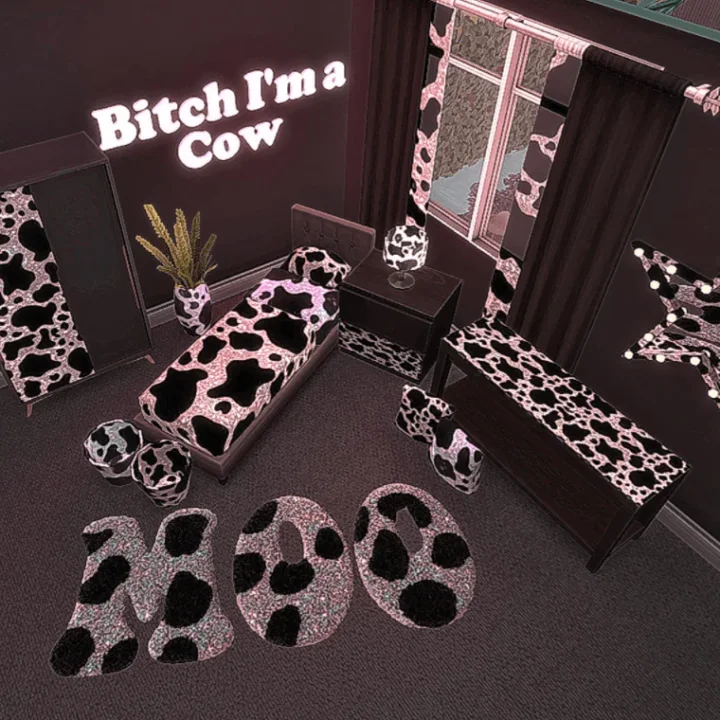 Glitter Cow Bedroom Set