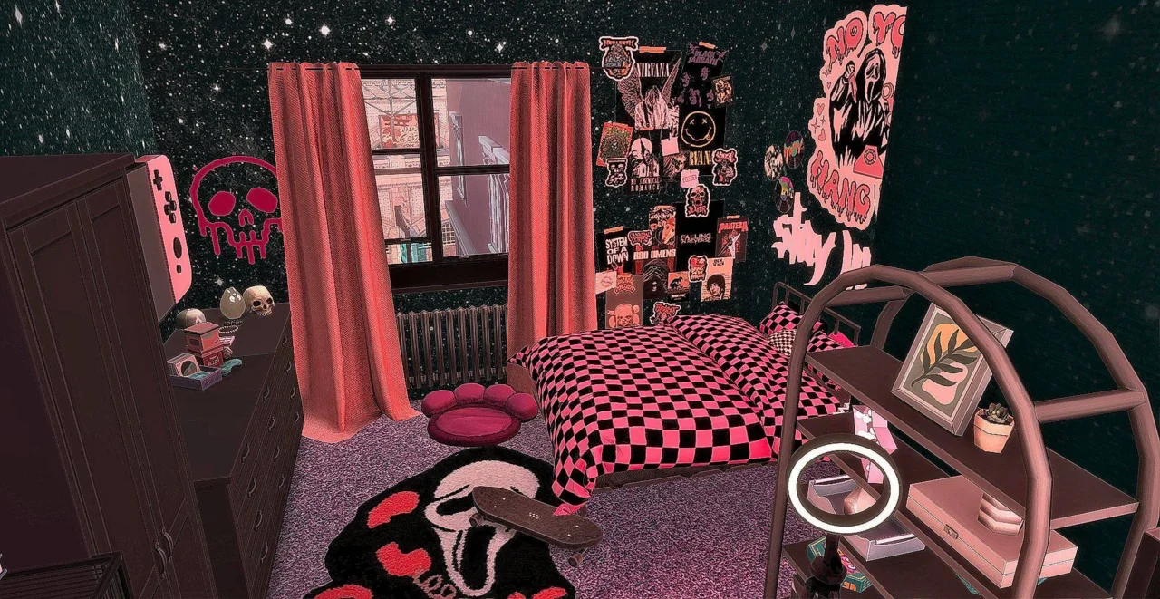 Y2K Inspired Grunge Glam Girls Bedroom - Y2K Skater Girl