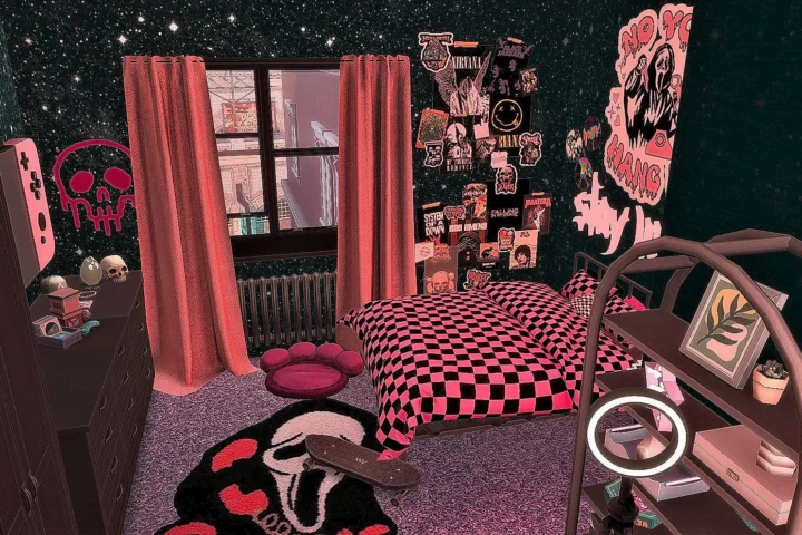 Y2K Inspired Grunge Glam Girls Bedroom - Y2K Skater Girl